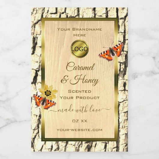 Etikettering van natuurlijke houtkorrels - Logo va Voedselcontainer Etiket (Enkel label)