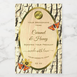 Etikettering van natuurlijke houtkorrels - Logo va Voedselcontainer Etiket