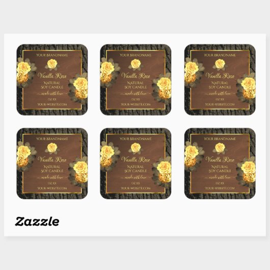 Etikettering van producten van de bloementeelt vierkante sticker (Vel)