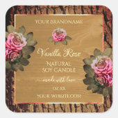 Etikettering van producten van de bloementeelt vierkante sticker (Voorkant)