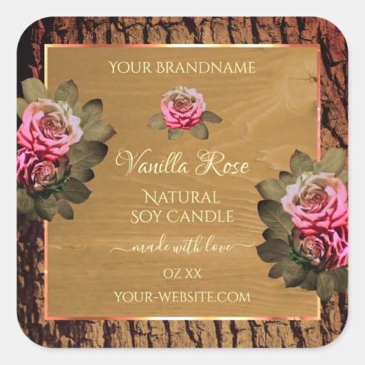 Etikettering van producten van de bloementeelt vierkante sticker (Voorkant)