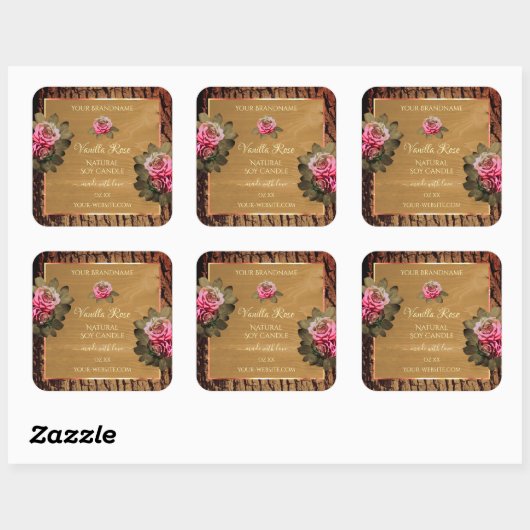 Etikettering van producten van de bloementeelt vierkante sticker (Vel)