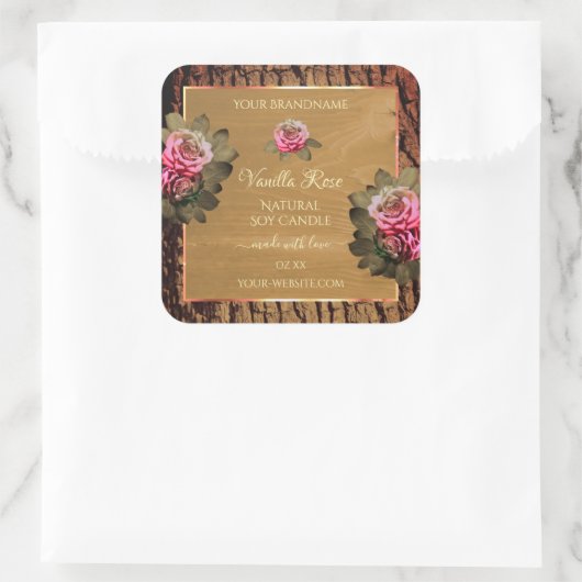 Etikettering van producten van de bloementeelt vierkante sticker (Tas)