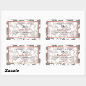 Etikettering van Roos-goud en grauwe Floral Rechthoekige Sticker (Vel)