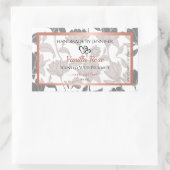 Etikettering van Roos-goud en grauwe Floral Rechthoekige Sticker (Tas)