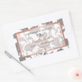 Etikettering van Roos-goud en grauwe Floral Rechthoekige Sticker (Envelop)