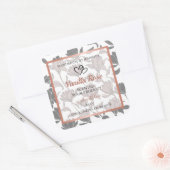 Etikettering van Roos-goud en grauwe Floral Vierkante Sticker (Envelop)