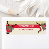 ETIKETTERING VOOR TERUGDRANKEN : schattige rendier Etiket (Insitu)