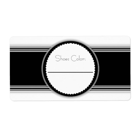 Etikettering voor zwarte en witte schoenenkast etiket (Voorkant)