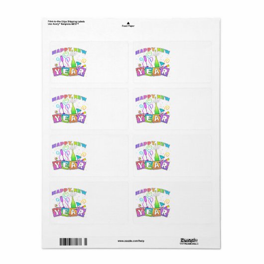 ETIKETTERS - Happy New Year Celebration Etiket (Full Sheet)