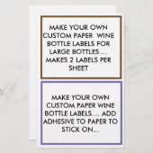 ETIKETTERS VAN DE DOUANEPAPIER VOOR GROTE WIJNEN (Voorkant / Achterkant)