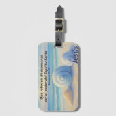 Etiqueta caracolas de Mar con Versículo Romanos Bagagelabel (Voorkant (verticaal))
