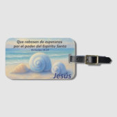 Etiqueta caracolas de Mar con Versículo Romanos Bagagelabel (Voorkant (horizontaal))