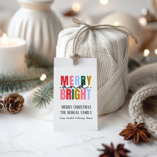 Etiqueta colgante personalizada happy and bright cadeaulabel