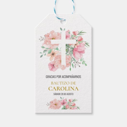 Etiqueta de agradecimiento para bautizo cadeaulabel (Voorkant)