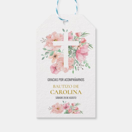 Etiqueta de agradecimiento para bautizo cadeaulabel (Achterkant)