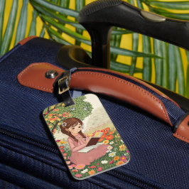 Etiqueta de Bagagem Menina no Jardim Bagagelabel