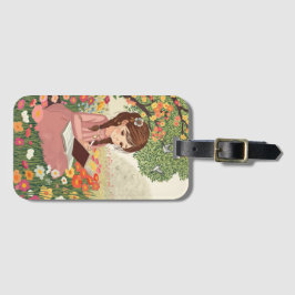 Etiqueta de Bagagem Menina no Jardim Bagagelabel