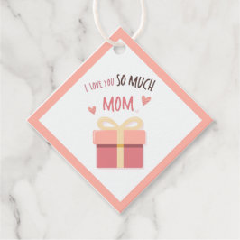 Etiqueta de regalo de diamante de mamá rosa suave  bedankjes labels