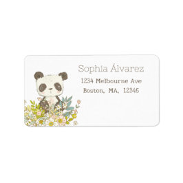 Etiqueta de remitente Baby Shower Panda Etiket