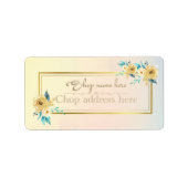 Etiqueta de remitente con rosas etiket (Voorkant)