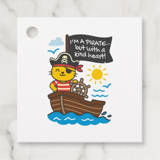 Etiqueta gato pirata bedankjes labels (Voorkant)