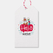 etiqueta navideña hello winter cadeaulabel (Voorkant)
