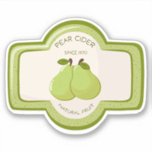 Etiqueta para botella de sidra de pera