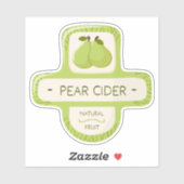 Etiqueta para botella de sidra de pera sticker (Vel)