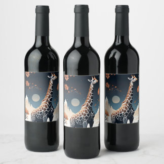 Etiqueta Para botella De Vino La Jirafa Wijn Etiket