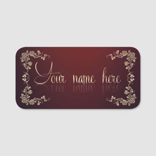 Etiqueta para nombre clásica con rosas naamplaatje (Voorkant)
