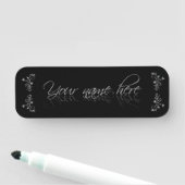 Etiqueta para nombre clásica decoración plateada naamplaatje (In situ)