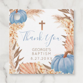 Etiqueta para recuerdos Boho Pampas Calabaza Azul Bedankjes Labels