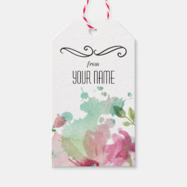 Etiqueta Watercolor Tarjeta Regalo Agradecimiento Cadeaulabel