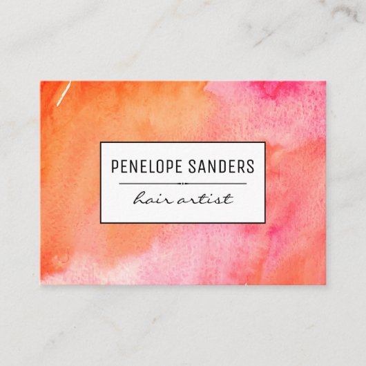 Etiqueta/waterkleurig, expressief visitekaartje (Voorkant)