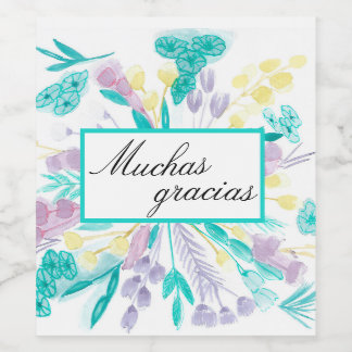 Etiquetas diseñadas en acuarelas a mano wijn etiket