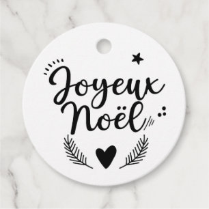 Etiquette emballage - Joyeux Noël - N&B Bedankjes Labels