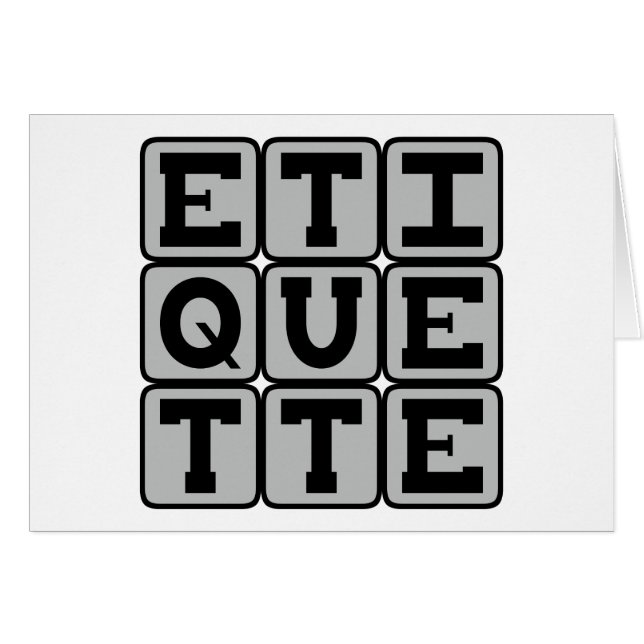 Etiquette, Gedragsregels (Voorkant Horizontaal)