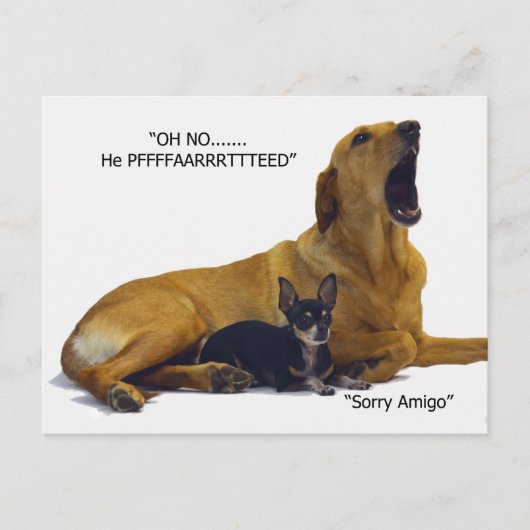 Etiquette is de schuld van de hond briefkaart (Voorkant)