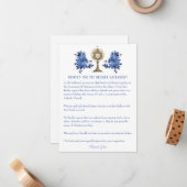 Etiquette Kaart voor katholieke bruiloft Notitiekaartje (Voorkant / Achterkant in situ)