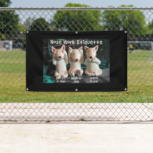 Etiquette voor snoepwerk spandoek (Insitu)