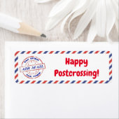 Etiquettes happy postcrossover par avion etiket (Insitu)