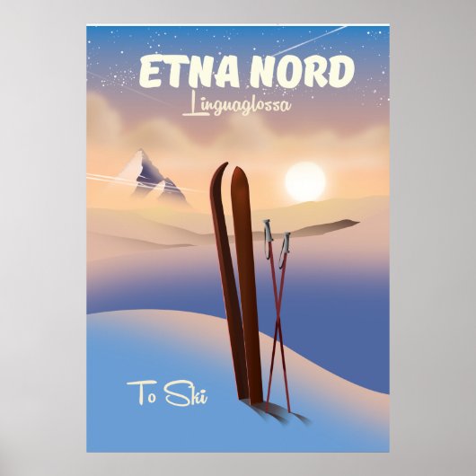Etna Nord Linguaglossa Ski poster in het Nederland (Voorkant)