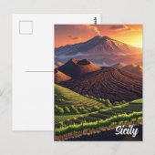 Etna Sicilië Italië Briefkaart (Voorkant / Achterkant)