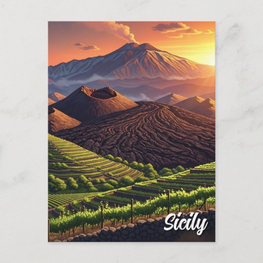 Etna Sicilië Italië Briefkaart (Voorkant)