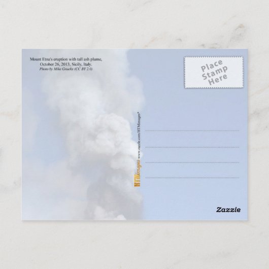 Etna - vulkaanuitbarsting briefkaart (Achterkant)