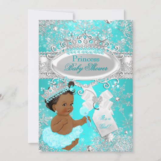 Etnic Aqua Wonderland Princess Baby shower Kaart (Voorkant)