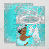 Etnic Aqua Wonderland Princess Baby shower Kaart (Voorkant / Achterkant)