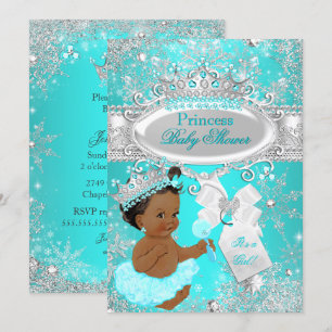 Etnic Aqua Wonderland Princess Baby shower Kaart