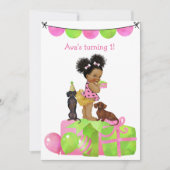 Etnic Baby Girl Dachshund Party Invitation Kaart (Voorkant)